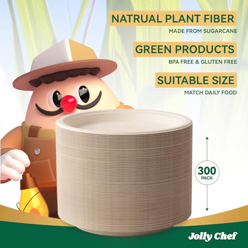 Compostable Heavy Duty Plates 𝟭𝟬 𝗜𝗻𝗰𝗵 [𝟯𝟬𝟬 𝗣𝗮𝗰𝗸] Eco (300 Count)