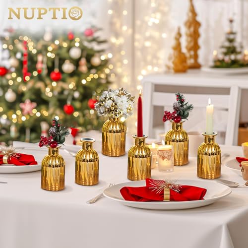 Gold Glass Bud Vases (6 Count)
