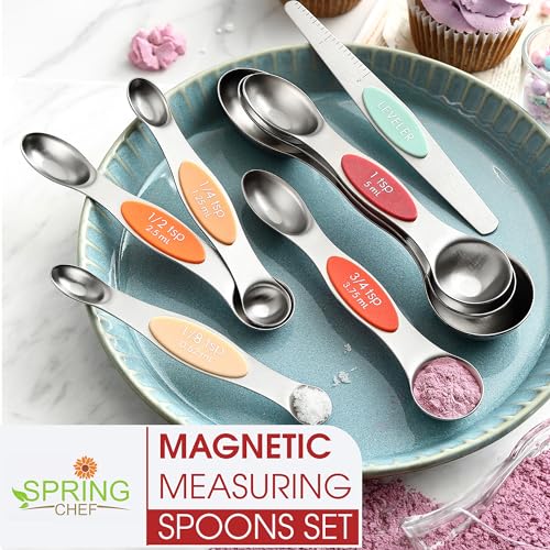 Stainless Steel 8 Magnetic Measuring Spoons Set