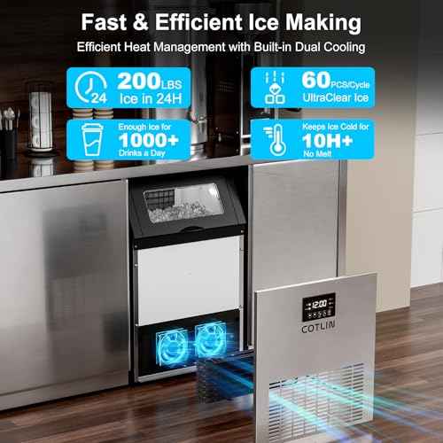 200Lbs 24H Commercial Ice Maker Machine 60 Ice