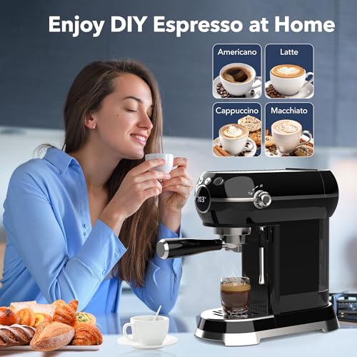 20Bar Compact Espresso Machine with Milk Frother
