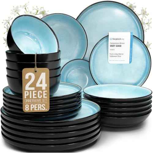 24 Piece Stoneware Dinnerware Set for 8 (24 Count)