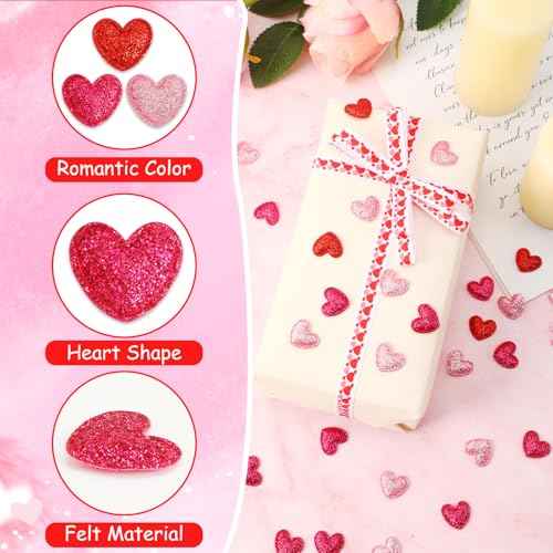 500 Pcs Red Rose Pink Valentine's Day Confetti Glitter Decor (500 Count)