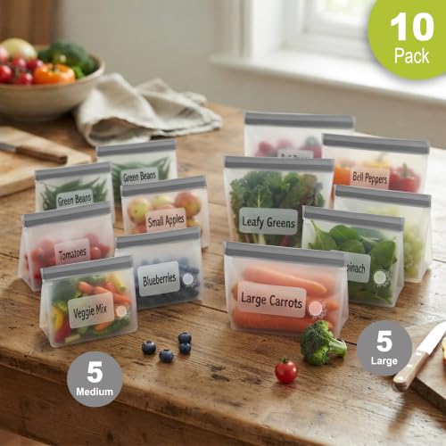 Reusable Food Storage Bags (10 Count)