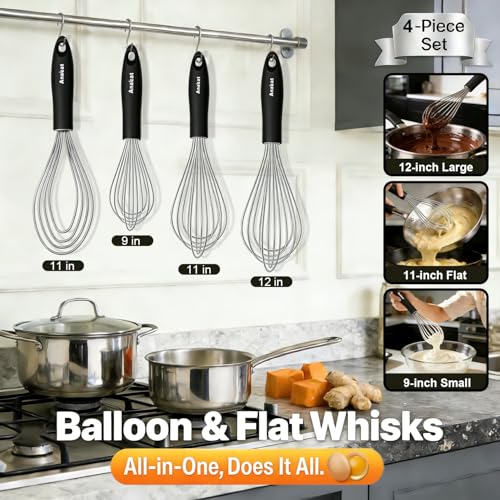 Stainless Steel Kitchen Whisk Set of 4 (4 Count)