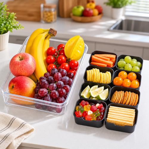 Divided Serving Tray with Lid and Handle