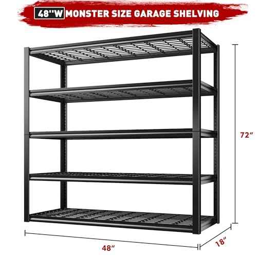 48" W Garage Shelving Heavy Duty Load 2500LBS (3 Count)