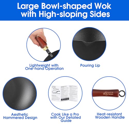 10 Inch Carbon Steel Wok For Electric