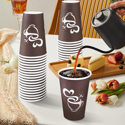 16 oz 180 Count Paper Coffee Cups Disposable Hot Coffee Cups Brown