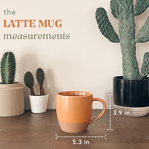 Ceramic Artisan Matte Large Latte Mug Set of 4 (4 Count)