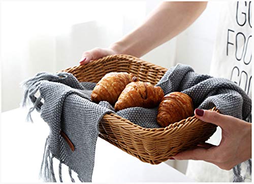 12" Poly Wicker Bread Basket