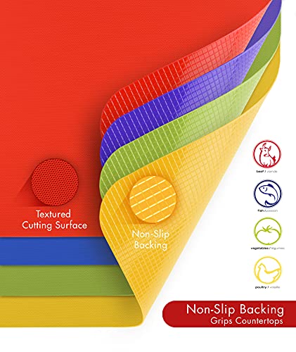 Heavy Duty Grippmat Flexible Cutting Board Set of Four 8 x 11 inches (4 Count)