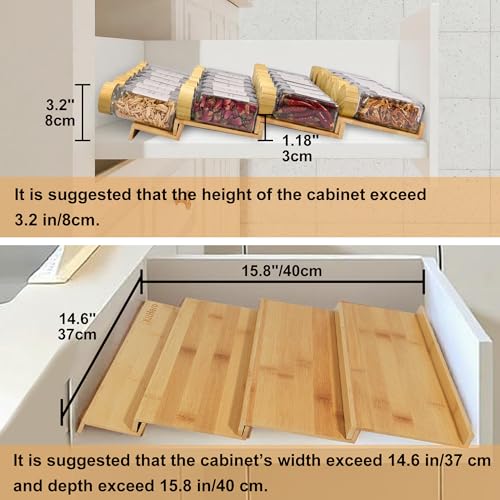 Spice Drawer Organizer with 28 Bamboo