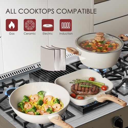 Pots and Pans Set Non Stick 31 Piece Kitchen Nonstick Cooking Cookware Sets with Grill Pan Saucepan Baking Sheet Utensil