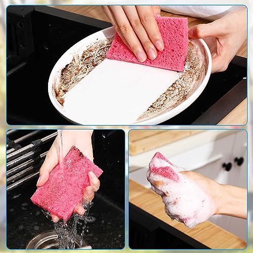 200 Pieces Compressed Wood Pulp Dish Sponges for Kitchen