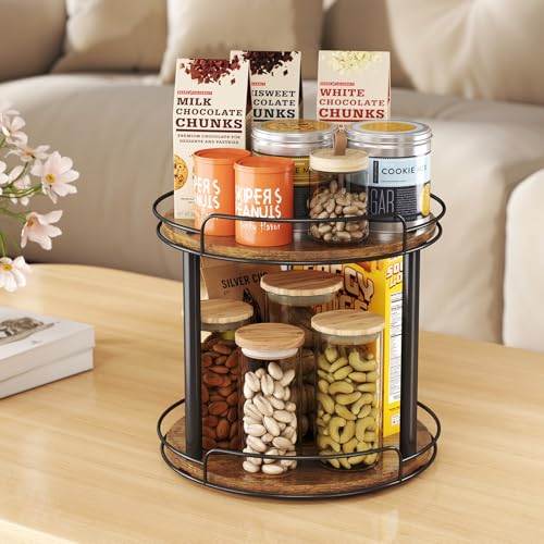 9'' Wood Lazy Susan Turntable Organizer for Cabinet