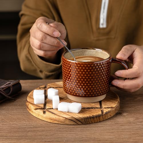 12 OZ Stackable Coffee Mugs Set of 4 (4 Count)