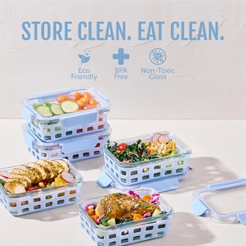 Duraglass 3.4 Cup Glass Meal Prep Containers (5 Count)