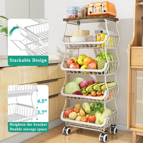 5 Tier Fruit and Vegetable Basket Stand for Kitchen