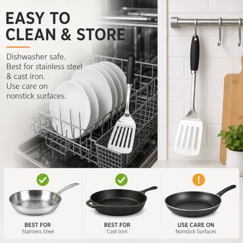 Stainless Steel Slotted Turner Spatula