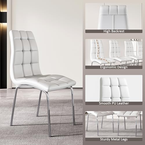 36” Square Glass Dining Table Set for 4