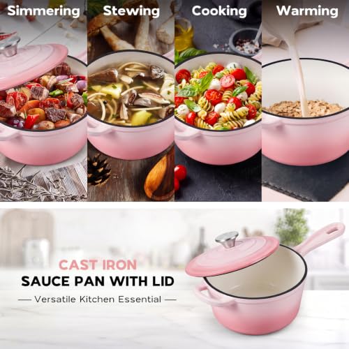 3QT Enameled Cast Iron Saucepan