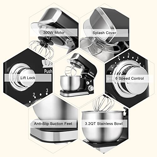 Stand Mixer 3.2Qt Small Electric Food Mixer