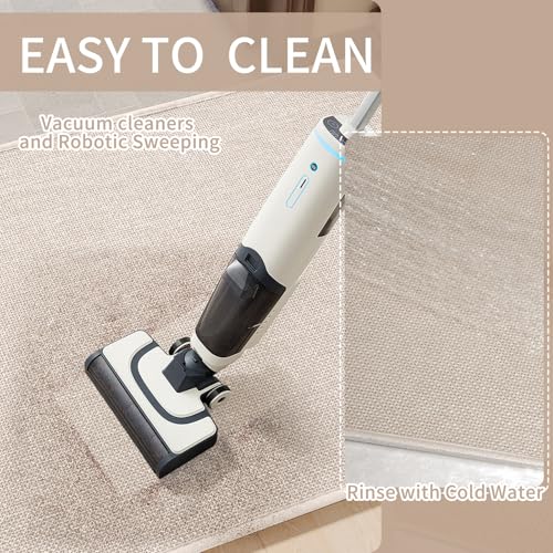 Kitchen Mat Kitchen Rugs Sets of 2 PCS Non Slip Beige 17"x30"+17"x59" (14.3667 Sq Ft)