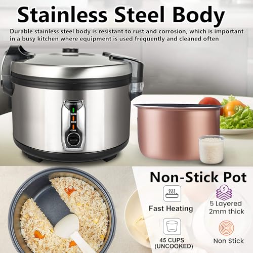 16L Commercial rice cooker 90 cups cooked Large Stainless Steel rice Commercial for 65