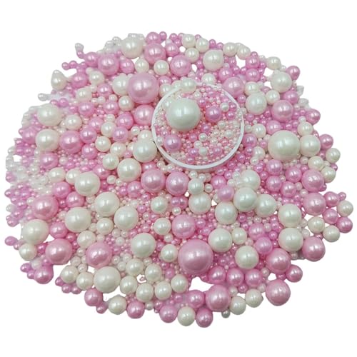 Edible White Pink Sugar Pearls Candy Sprinkles 120G (4.23 Ounce)