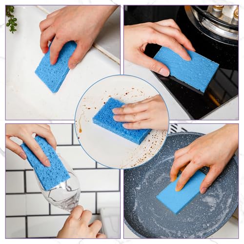48 Pieces Compressed Wood Pulp Dish Sponges for Kitchen (48 Count)