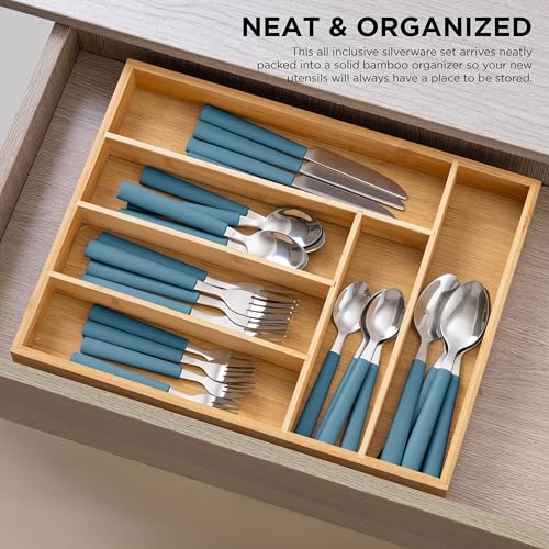 Bamboo Kitchen Utensil Set with Drawer Organizer