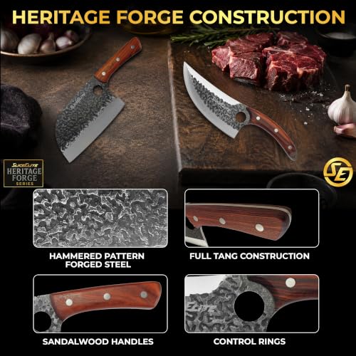 2 Piece Butcher Knife Set Serbian Chef & Viking Knives Kitchen Knife Set (2 Count)