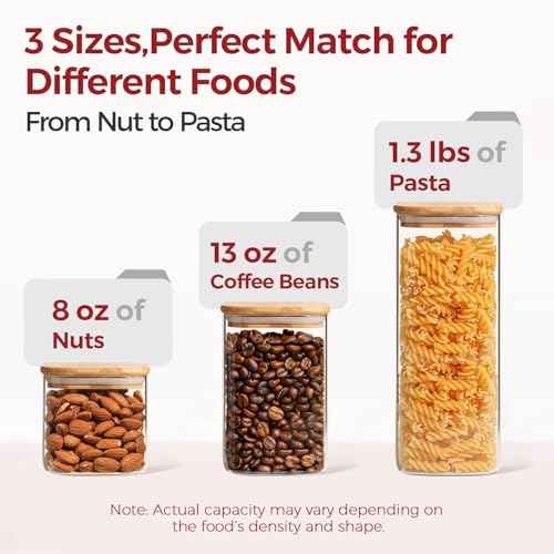 Glass Pantry Storage Containers with Lids 0.6 (6 Count)