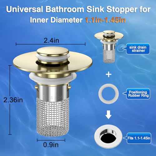 Bathroom Sink Drain Strainer (4 Count)