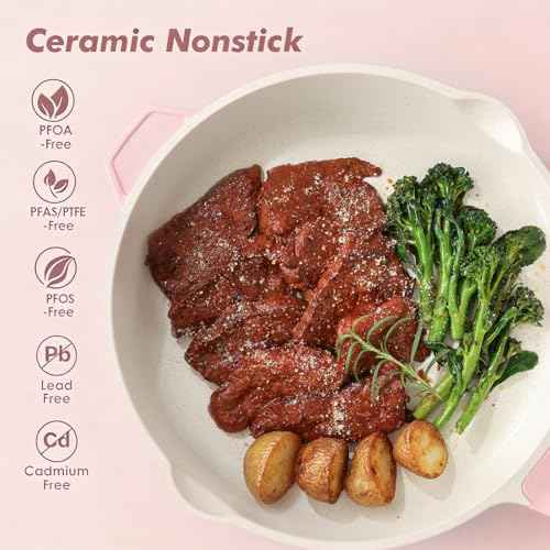 Nonstick Ceramic Skillet with Lid 11