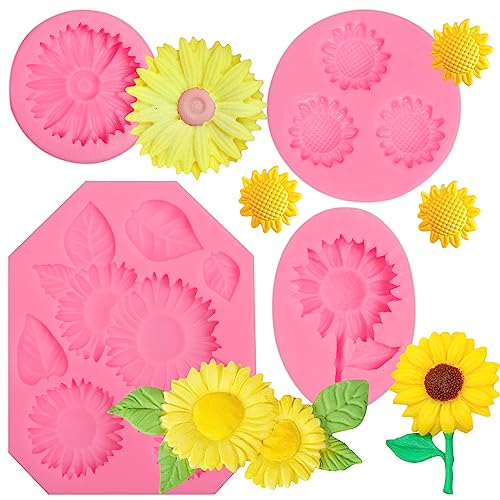 Sunflower Mold Silicone 4 Pcs (4 Count)