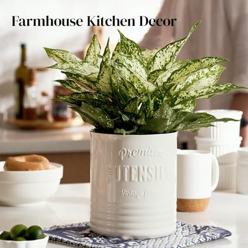 7.2" Large Ceramic Utensil Holder for Kitchen Counter