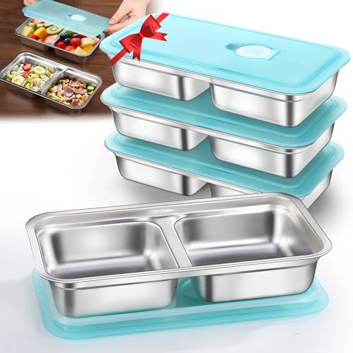 4 Pack Stainless Steel Snack Containers Reusable (4 Count)