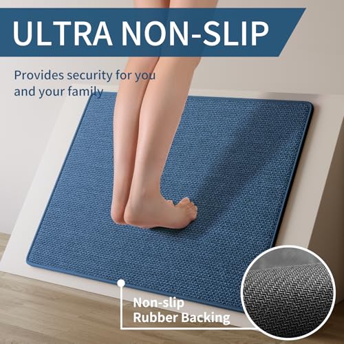 Kitchen Rugs Kitchen Mats for Floor Non Slip Washable Blue 17"x47"