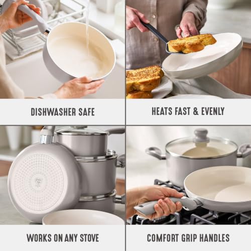 16pc Ceramic Nonstick Pots & Pans Cookware Set