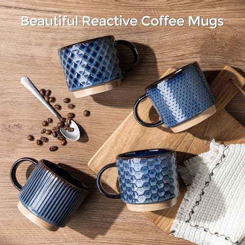 12 OZ Stackable Coffee Mugs Set of 4 (4 Count)