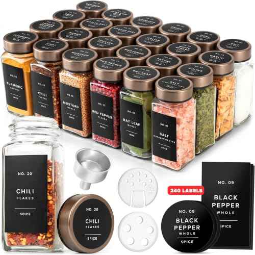 Glass Spice Jars with Label (24 Count)