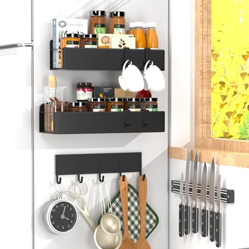 4 Pack Magnetic Spice Rack for Refrigerator
