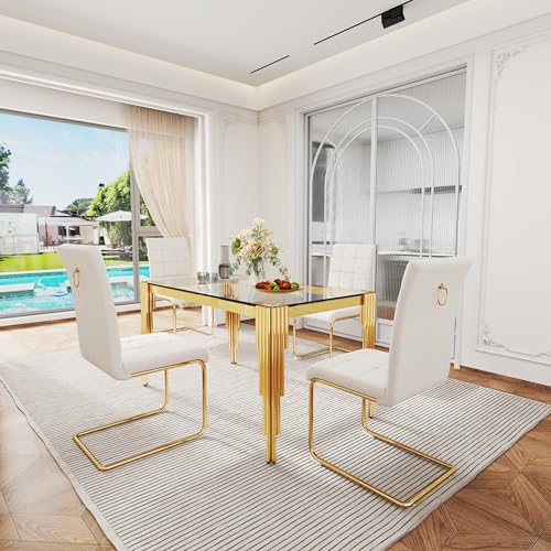 53'' Glass Dining Table Set for 4