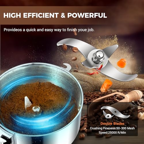Grain Mill 150g Commercial Spice Grinder Electric 650W Stainless Steel Pulverizer Dry Grinder for Grinding Wheat