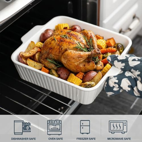 10" Square Ceramic Casserole Dish Set of 2 (2 Count)