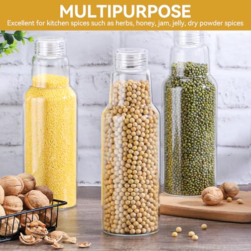 34 Oz Glass Juice Bottles with Lids (4 Count)