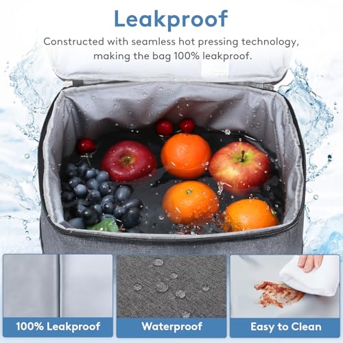 Cooler Bag 30 Cans Collapsible and Insulated Large Lunch Bag Leakproof Soft Cooler Portable for Camping (30 Count)