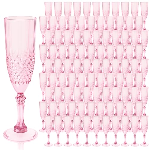 100 Pack Plastic Champagne Flutes